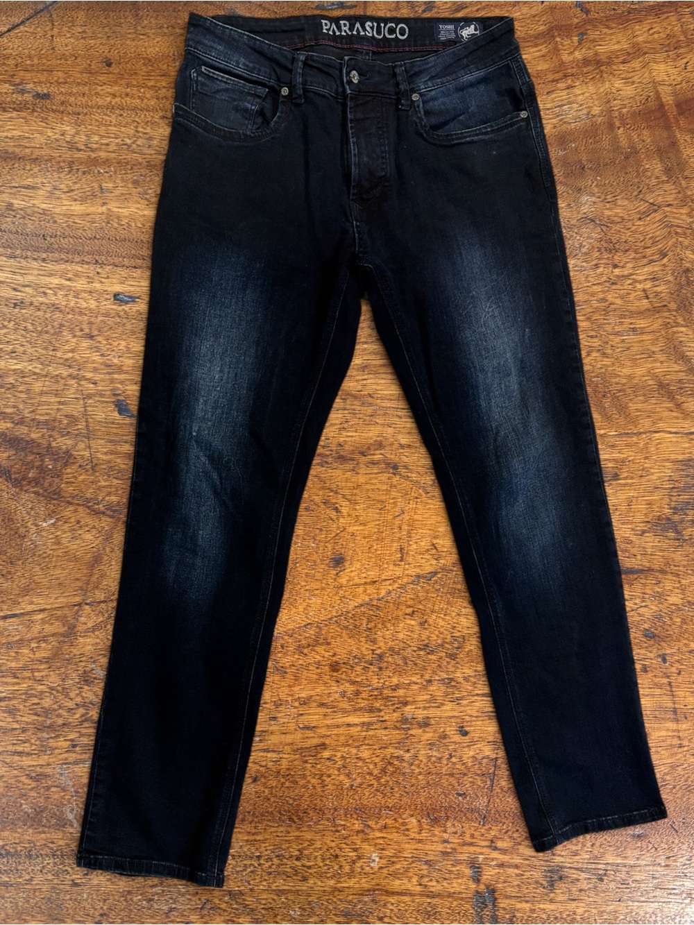 Parasuco Yoshi Straight Leg Jeans Men’s Washed Dark Denim Medium Rise Sz 34